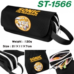 Sonic The Hedgehog Anime waterproof canvas portable double-layer pencil bag cosmetic bag 21x11x7cm