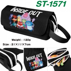 Inside Out Anime waterproof canvas portable double-layer pencil bag cosmetic bag 21x11x7cm