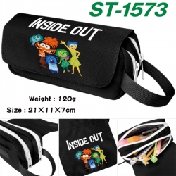 Inside Out Anime waterproof canvas portable double-layer pencil bag cosmetic bag 21x11x7cm