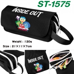 Inside Out Anime waterproof canvas portable double-layer pencil bag cosmetic bag 21x11x7cm