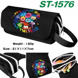 Inside Out Anime waterproof canvas portable double-layer pencil bag cosmetic bag 21x11x7cm
