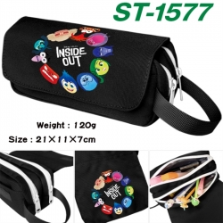 Inside Out Anime waterproof canvas portable double-layer pencil bag cosmetic bag 21x11x7cm