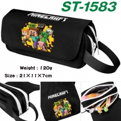 Minecraft Anime waterproof canvas portable double-layer pencil bag cosmetic bag 21x11x7cm