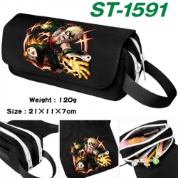 My Hero Academia Anime waterproof canvas portable double-layer pencil bag cosmetic bag 21x11x7cm
