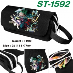 My Hero Academia Anime waterproof canvas portable double-layer pencil bag cosmetic bag 21x11x7cm
