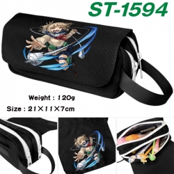 My Hero Academia Anime waterproof canvas portable double-layer pencil bag cosmetic bag 21x11x7cm