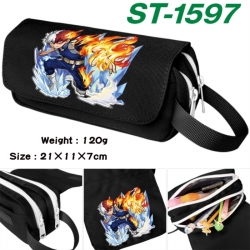 My Hero Academia Anime waterproof canvas portable double-layer pencil bag cosmetic bag 21x11x7cm