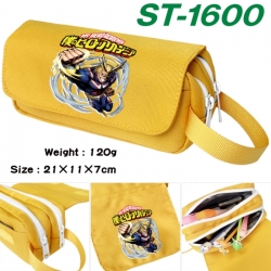 My Hero Academia Anime waterproof canvas portable double-layer pencil bag cosmetic bag 21x11x7cm