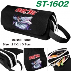 Fairy tail Anime waterproof canvas portable double-layer pencil bag cosmetic bag 21x11x7cm