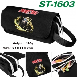 Fairy tail Anime waterproof canvas portable double-layer pencil bag cosmetic bag 21x11x7cm
