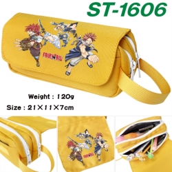 Fairy tail Anime waterproof canvas portable double-layer pencil bag cosmetic bag 21x11x7cm