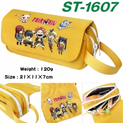 Fairy tail Anime waterproof canvas portable double-layer pencil bag cosmetic bag 21x11x7cm