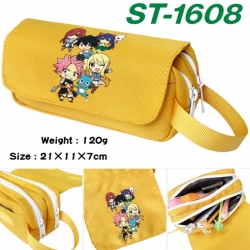 Fairy tail Anime waterproof canvas portable double-layer pencil bag cosmetic bag 21x11x7cm