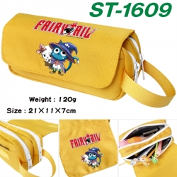 Fairy tail Anime waterproof canvas portable double-layer pencil bag cosmetic bag 21x11x7cm