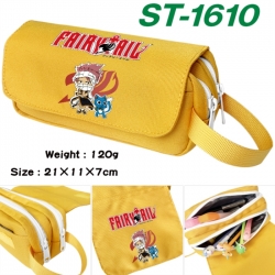 Fairy tail Anime waterproof canvas portable double-layer pencil bag cosmetic bag 21x11x7cm
