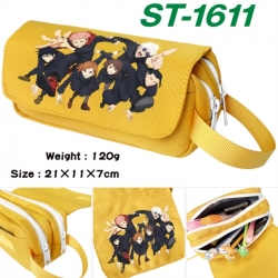 Jujutsu Kaisen Anime waterproof canvas portable double-layer pencil bag cosmetic bag 21x11x7cm