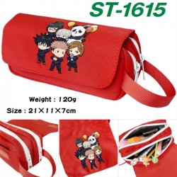 Jujutsu Kaisen Anime waterproof canvas portable double-layer pencil bag cosmetic bag 21x11x7cm