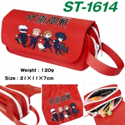 Jujutsu Kaisen Anime waterproof canvas portable double-layer pencil bag cosmetic bag 21x11x7cm