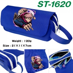 Jujutsu Kaisen Anime waterproof canvas portable double-layer pencil bag cosmetic bag 21x11x7cm