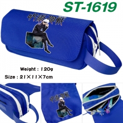 Jujutsu Kaisen Anime waterproof canvas portable double-layer pencil bag cosmetic bag 21x11x7cm