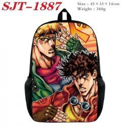 JoJos Bizarre Adventure Anime nylon canvas backpack student backpack 45x33x14cm