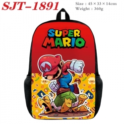 Super Mario Anime nylon canvas backpack student backpack 45x33x14cm