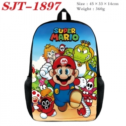 Super Mario Anime nylon canvas backpack student backpack 45x33x14cm