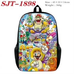 Super Mario Anime nylon canvas backpack student backpack 45x33x14cm