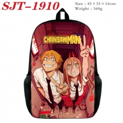 Chainsaw Man Anime nylon canvas backpack student backpack 45x33x14cm