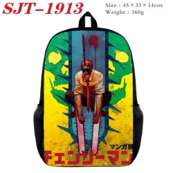 Chainsaw Man Anime nylon canvas backpack student backpack 45x33x14cm