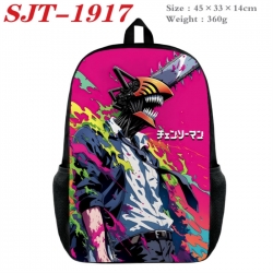 Chainsaw Man Anime nylon canvas backpack student backpack 45x33x14cm