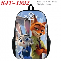 Zootopia Anime nylon canvas backpack student backpack 45x33x14cm