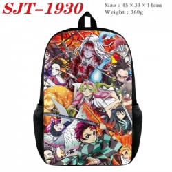 Demon Slayer Kimets Anime nylon canvas backpack student backpack 45x33x14cm