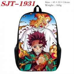 Demon Slayer Kimets Anime nylon canvas backpack student backpack 45x33x14cm