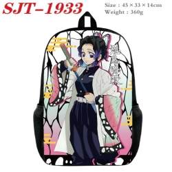 Demon Slayer Kimets Anime nylon canvas backpack student backpack 45x33x14cm