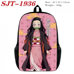 Demon Slayer Kimets Anime nylon canvas backpack student backpack 45x33x14cm