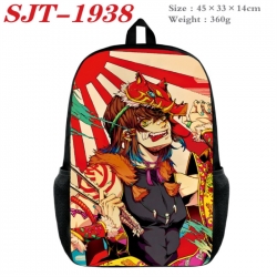 Demon Slayer Kimets Anime nylon canvas backpack student backpack 45x33x14cm