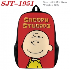 snoopy Anime nylon canvas backpack student backpack 45x33x14cm