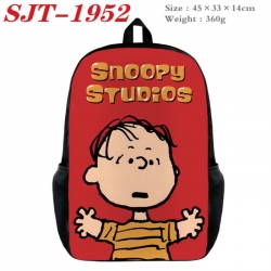 snoopy Anime nylon canvas backpack student backpack 45x33x14cm