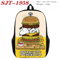 snoopy Anime nylon canvas backpack student backpack 45x33x14cm