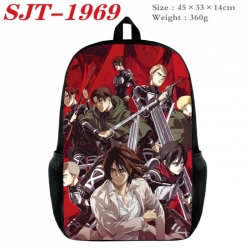 Shingeki no Kyojin Anime nylon canvas backpack student backpack 45x33x14cm