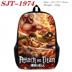 Shingeki no Kyojin Anime nylon canvas backpack student backpack 45x33x14cm