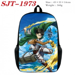 Shingeki no Kyojin Anime nylon canvas backpack student backpack 45x33x14cm
