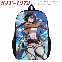 Shingeki no Kyojin Anime nylon canvas backpack student backpack 45x33x14cm