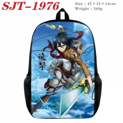 Shingeki no Kyojin Anime nylon canvas backpack student backpack 45x33x14cm