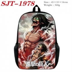 Shingeki no Kyojin Anime nylon canvas backpack student backpack 45x33x14cm