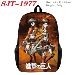 Shingeki no Kyojin Anime nylon canvas backpack student backpack 45x33x14cm