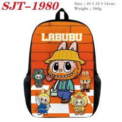 Labubu Anime nylon canvas backpack student backpack 45x33x14cm