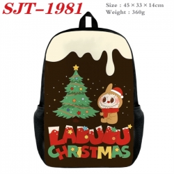 Labubu Anime nylon canvas backpack student backpack 45x33x14cm