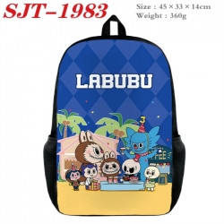 Labubu Anime nylon canvas backpack student backpack 45x33x14cm